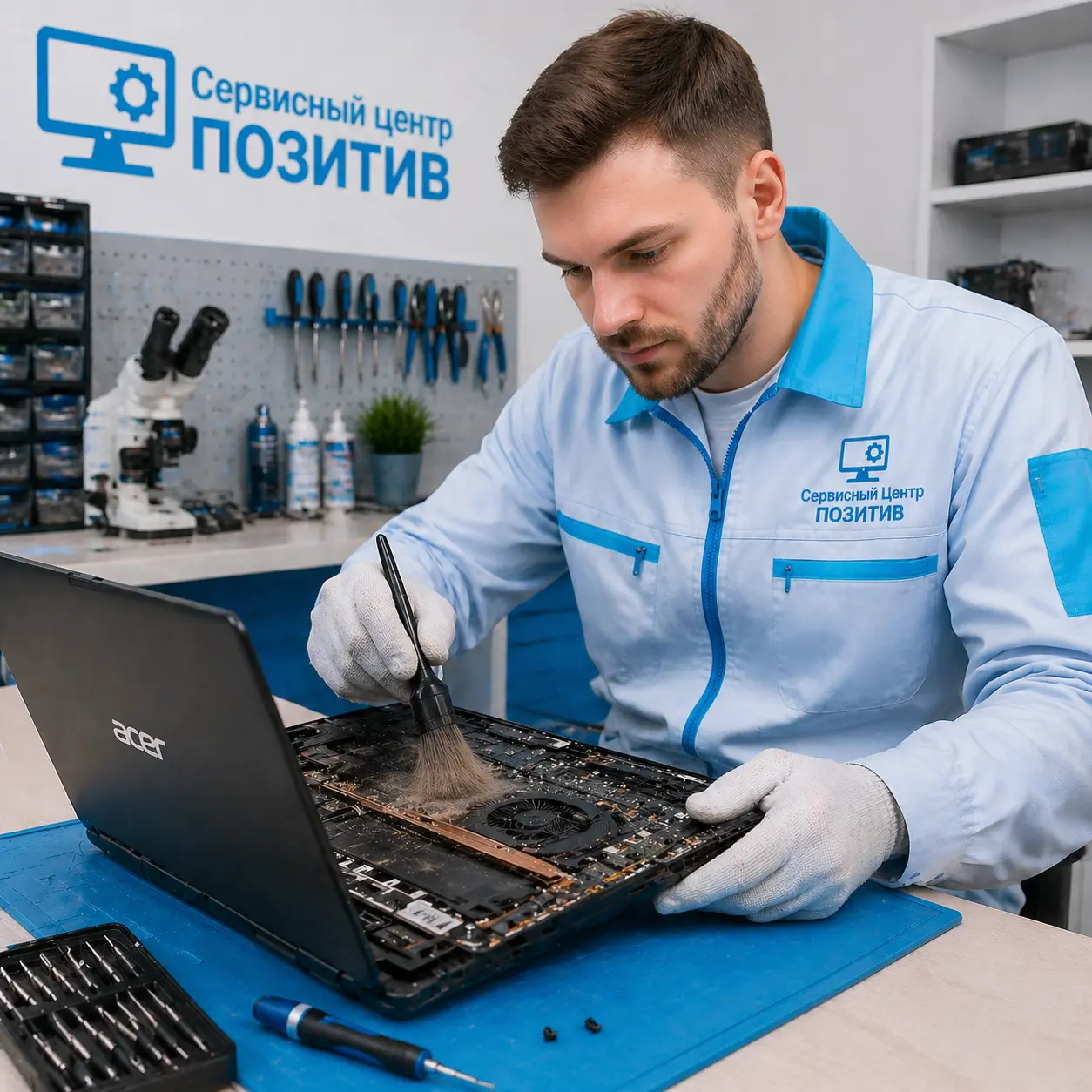 Чистка ноутбука Acer от пыли в Московском | Замена термопасты