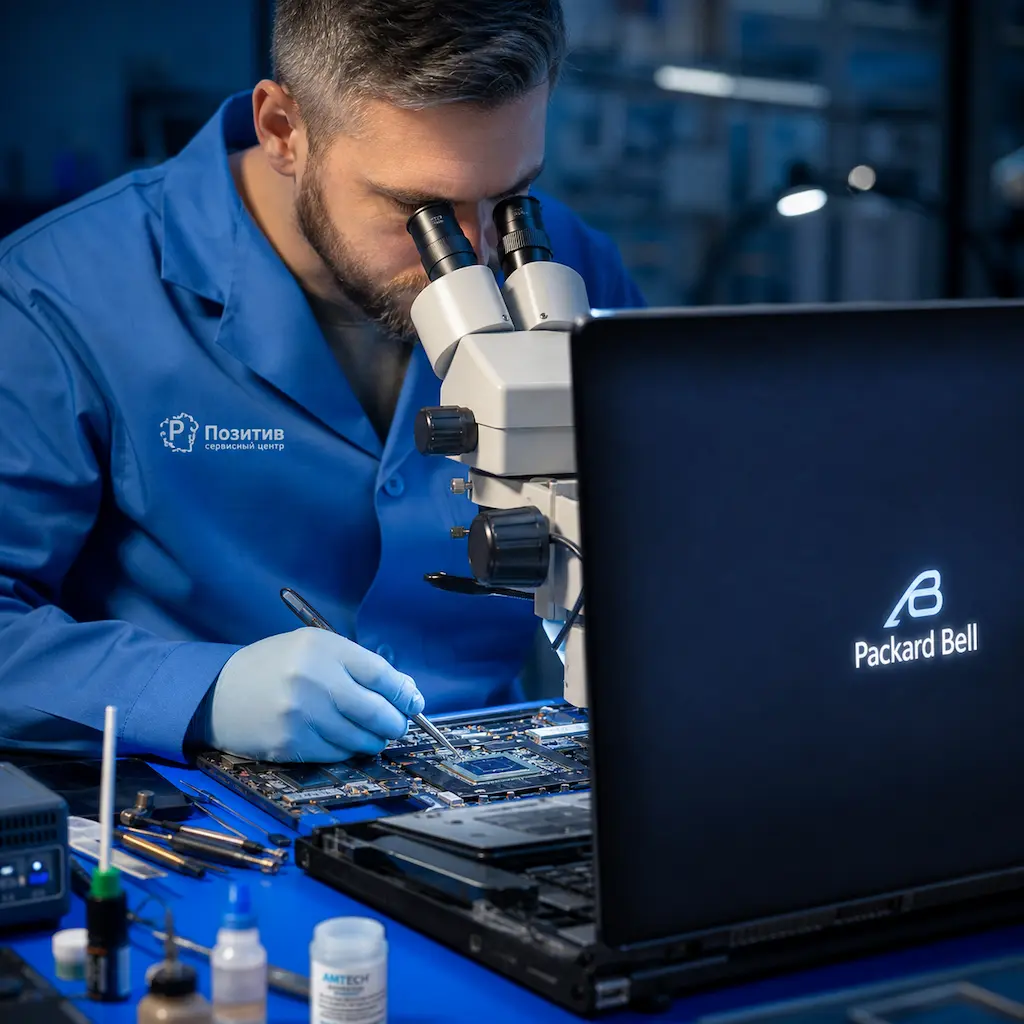 Замена видеокарты ноутбука Packard Bell в Московском