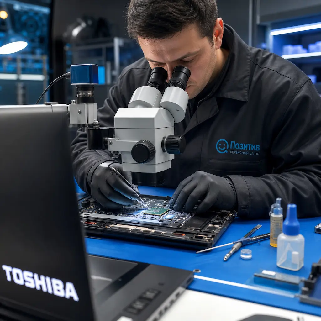 Замена видеокарты ноутбука Toshiba в Московском