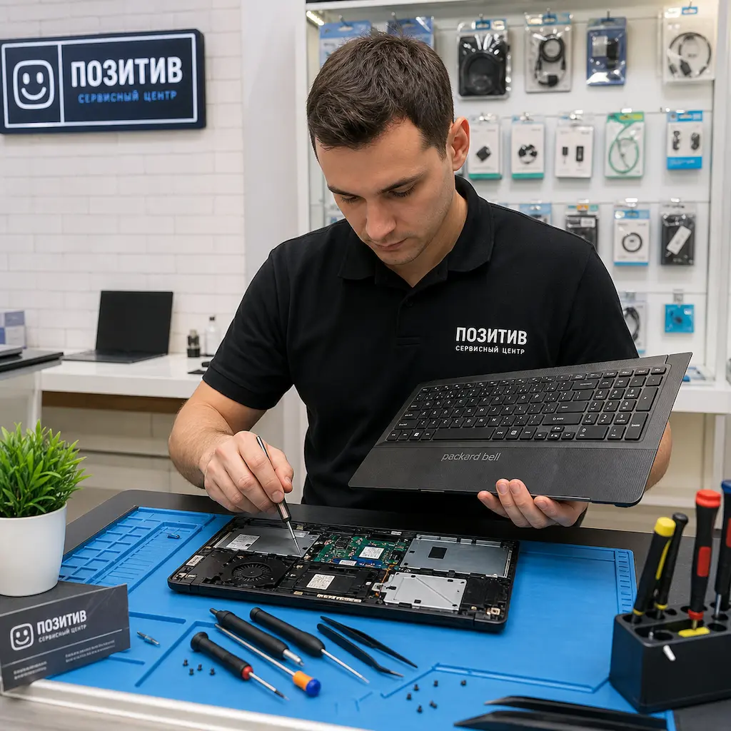 заменить клавиатуру на ноутбуке Packard Bell в Московском