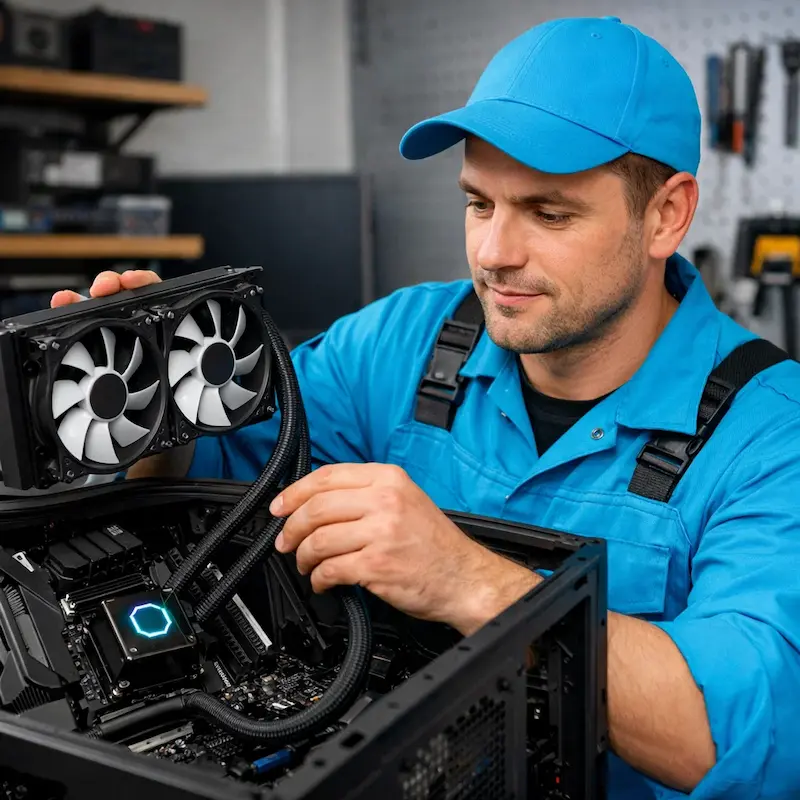 Установка водяного охлаждения на компьютер в Московском