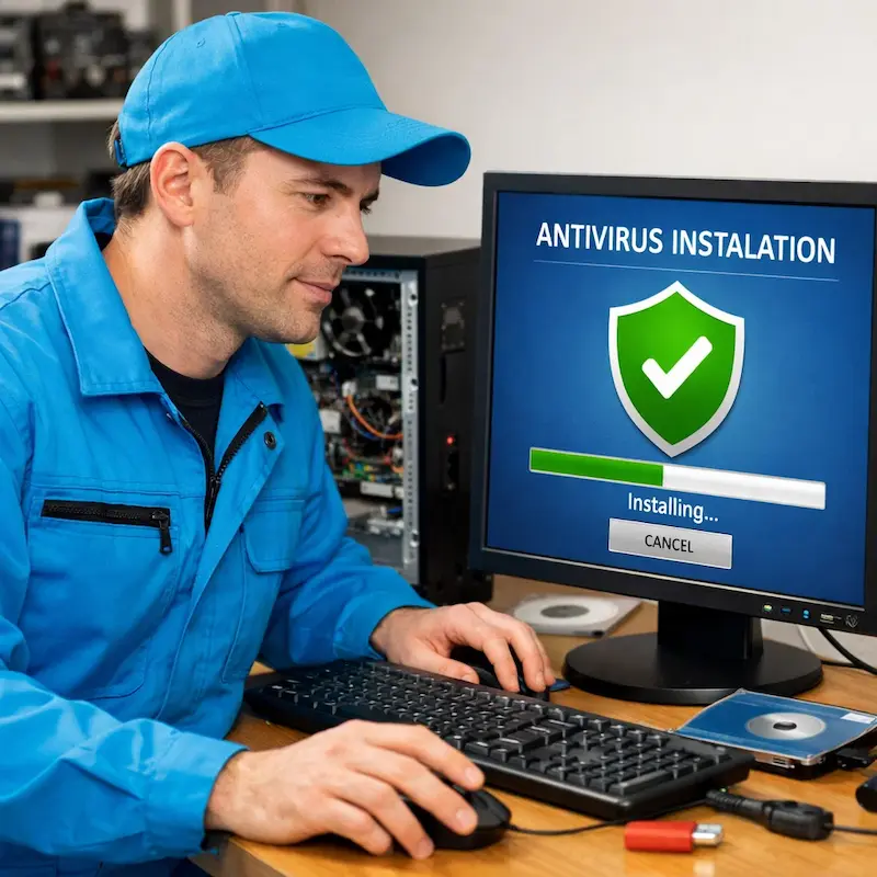 Установка антивируса на ноутбук в Московском